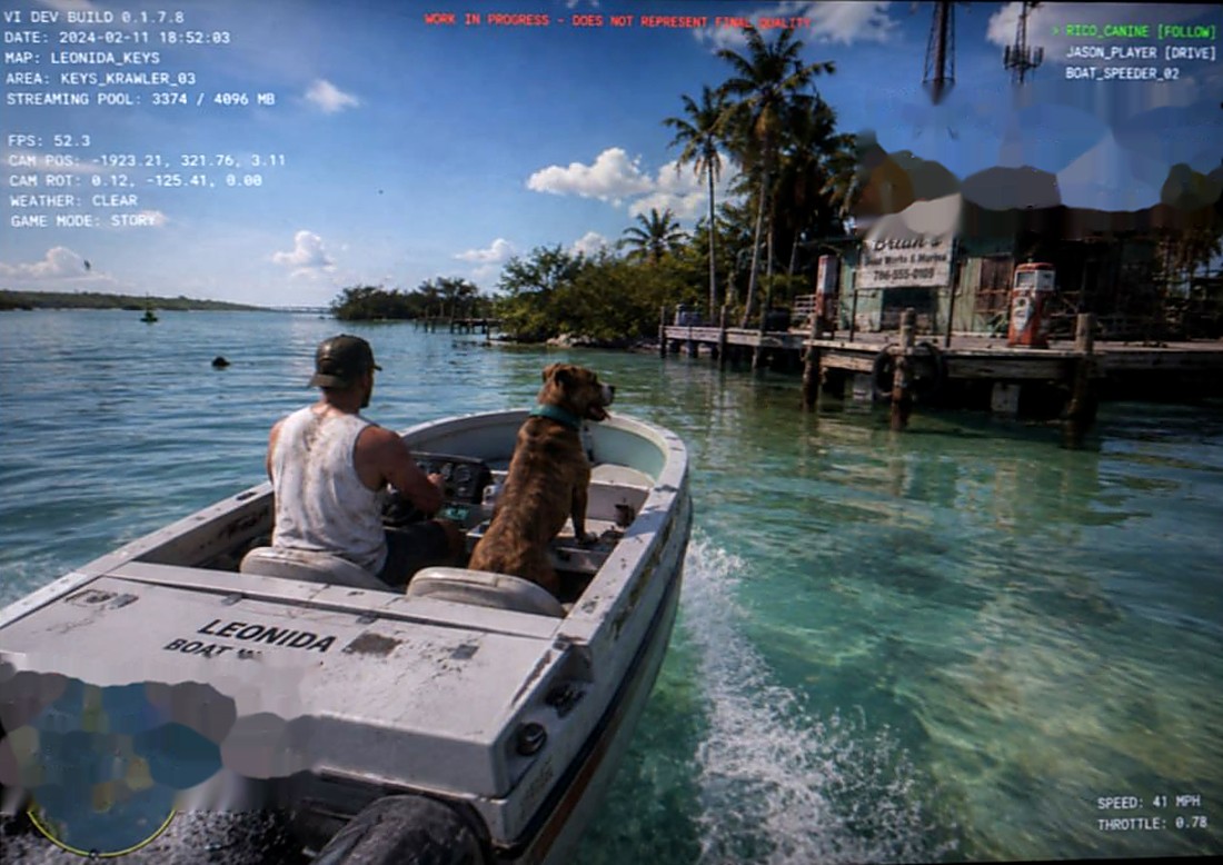 Rico riding the boat with Jason